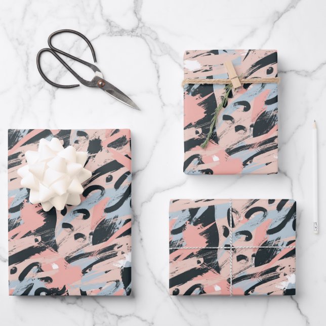 Feuille De Papier Cadeau Pastel Abstraction (Recto)