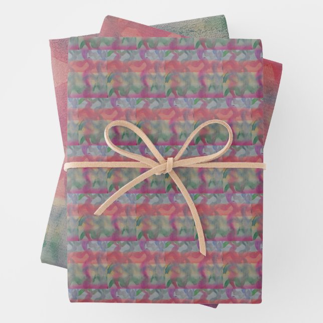 Feuille De Papier Cadeau Pastel Art Abstrait (En situation)