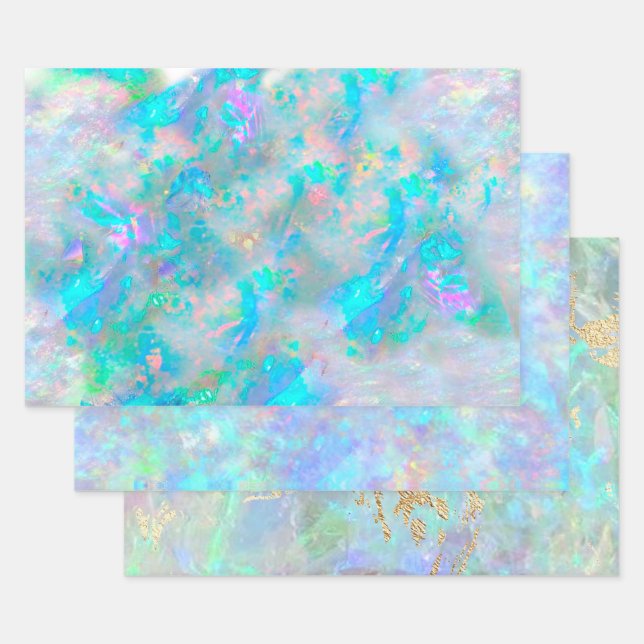 Feuille De Papier Cadeau pastel bleu opal texture design (Lot)