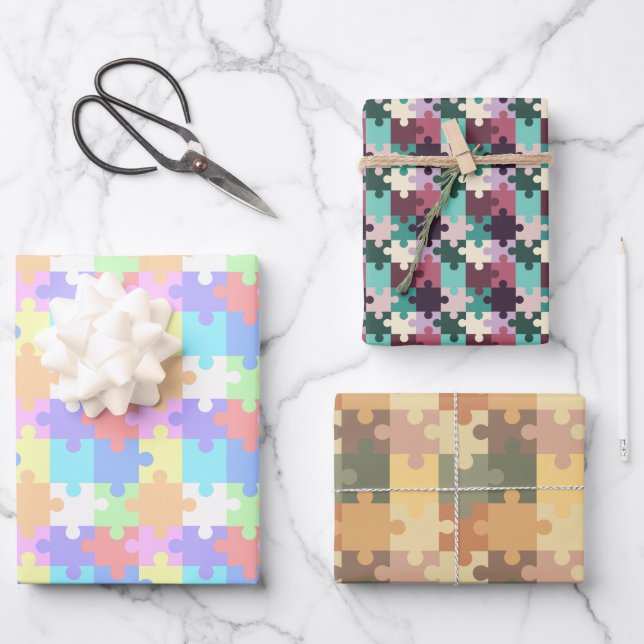 Feuille De Papier Cadeau Pastel Colors Jigsaw Puzzles Motif (Recto)