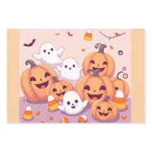 Pastel Ghosts & Pumpkins Gift Wrap