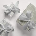 Feuille De Papier Cadeau Pastel Grey Lace Script Calligraphy Wedding<br><div class="desc">A trio of wrapping sheets for Weddings and Bridal Shower events. See our collection for more great gift wrapping ideas. Pastel Grey Lace Script Calligraphy Wedding Wrapping Paper Sheets.</div>