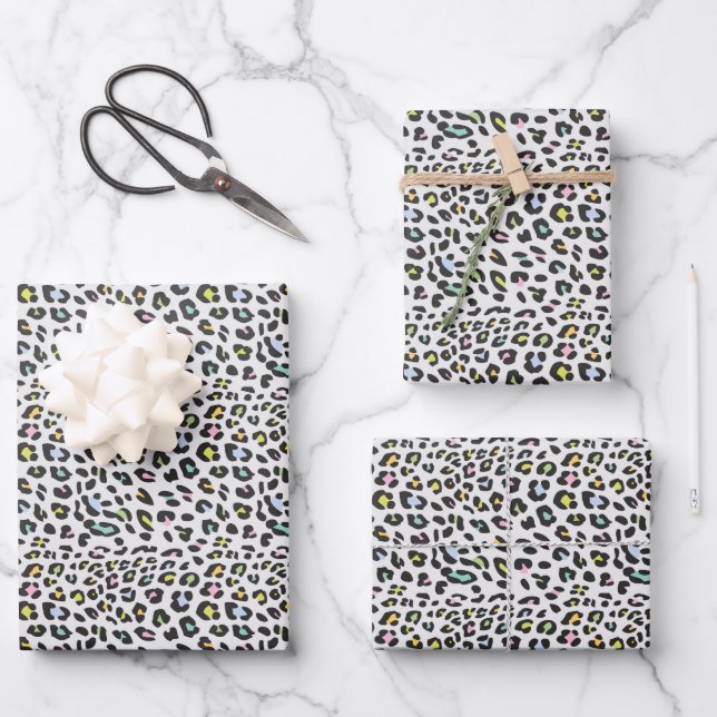 Feuille De Papier Cadeau Pastel Leopard Spot Motif (Recto)