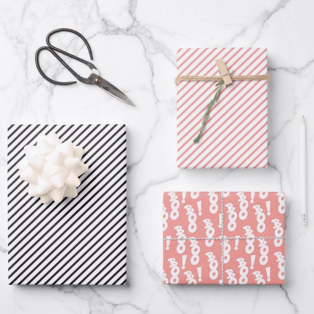 FEUILLE DE PAPIER CADEAU PASTEL ROSE BLANC ET BLEU HALLOWEEN (Recto)