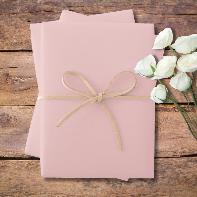 Feuille De Papier Cadeau Pastel Rose Quartz couleur unie | Classic Elegant (Créateur téléchargé)