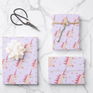 Feuille De Papier Cadeau pastels de licorne bohème