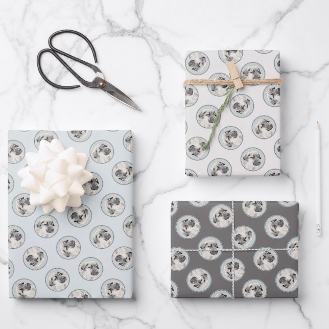 Feuille De Papier Cadeau Pasteur anatolien Peinture de la Faune de Chien Ar (Recto)