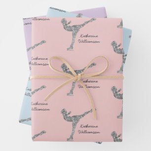 Feuille De Papier Cadeau Patinage artistique personnalisé Patinage sur glac
