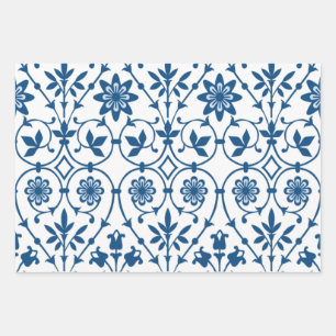 Feuille De Papier Cadeau Patters bleus