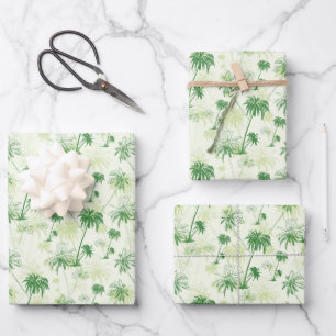 Feuille De Papier Cadeau Patters de Green Palm