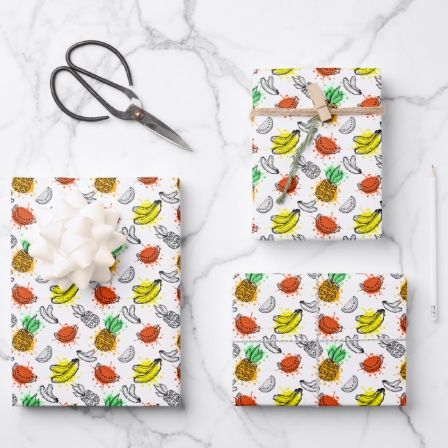 Feuille De Papier Cadeau Patters de Vector Graphic Seamless (Recto)