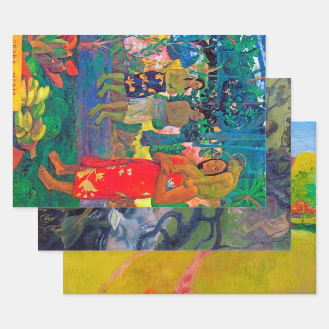 Feuille De Papier Cadeau Paul Gauguin (Lot)