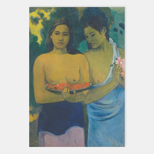 Feuille De Papier Cadeau Paul Gauguin - Deux femmes tahitiennes