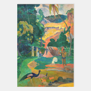 Feuille De Papier Cadeau Paul Gauguin - Paysage avec Peacocks / Matamoe
