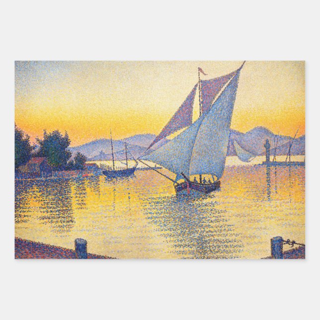 Feuille De Papier Cadeau Paul Signac - Le Port au coucher du soleil, Opus 2 (Devant)