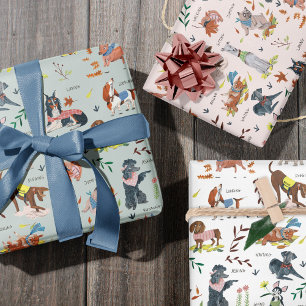 Feuille De Papier Cadeau Pawty Chien Chien Chien Chien Chiot fête d'anniver