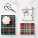 Feuille De Papier Cadeau Pays Red Green Plaid Christmas Deer<br><div class="desc">Pays Red Green Plaid Stripes Christmas Deer</div>