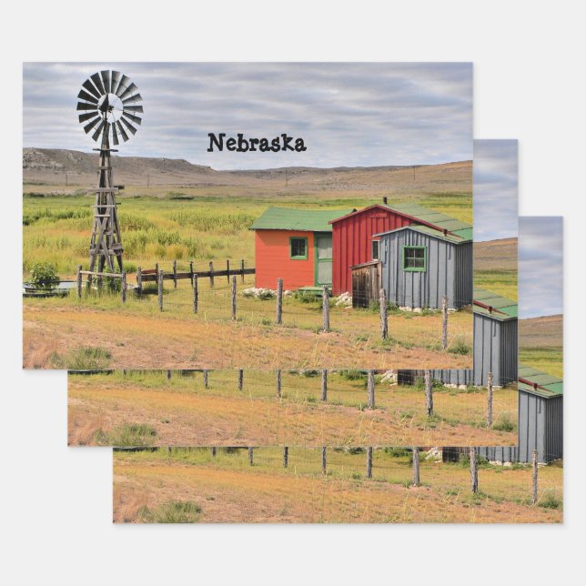 Feuille De Papier Cadeau paysage du Nebraska  (Lot)