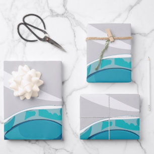 Feuille De Papier Cadeau Paysage océanique d'Iceberg