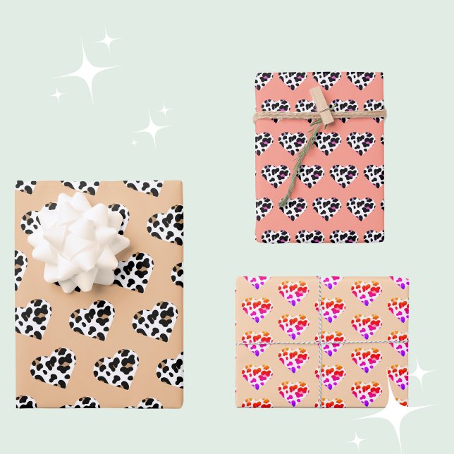 Feuille De Papier Cadeau Peach Fuzz Valentine's Wrapping Paper Trio (Créateur téléchargé)