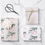 Feuille De Papier Cadeau Pearl Aqua Pink Christmas Tree Branch Ornements<br><div class="desc">Aqua Blue Rose Ornements Pearl White Christmas Tree Branch</div>