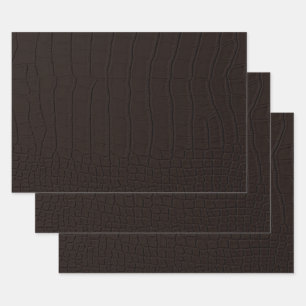 Feuille De Papier Cadeau Peau de crocodile Brown