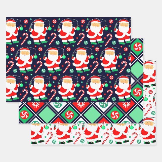 Feuille De Papier Cadeau Pêche de Noël (Lot)