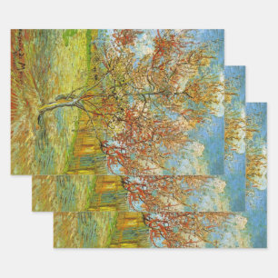 Feuille De Papier Cadeau Pêcher rose en fleurs de Vincent van Gogh