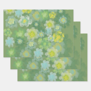 Feuille De Papier Cadeau Peinture Abstraite d'aquarelle salée florale
