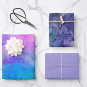 Feuille De Papier Cadeau Peinture d'aquarelle colorée Abstraite Artsy