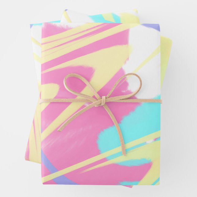 Feuille De Papier Cadeau Peinture Splatter Art Abstrait (En situation)