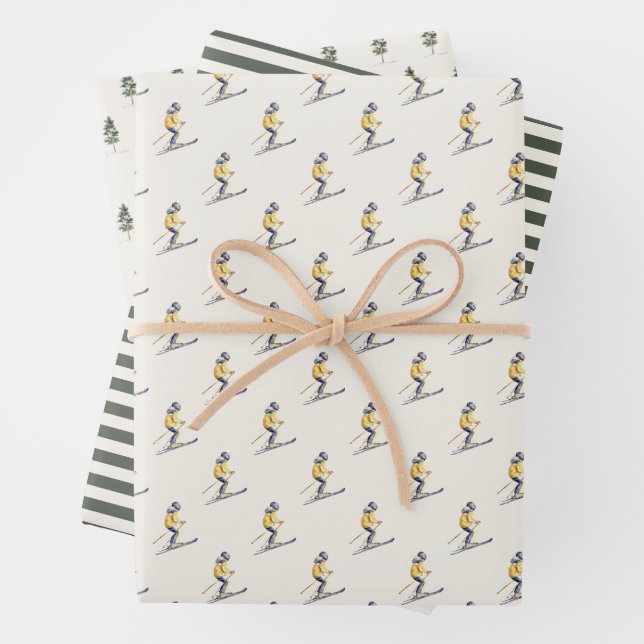 Feuille De Papier Cadeau PENTES D'HIVER Vacances (En situation)
