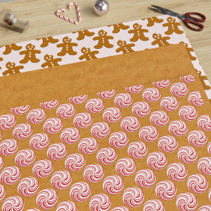 Feuille De Papier Cadeau Peppermenthe Bonbons Pink Gingerpain Homme Noël