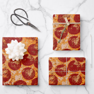 Feuille De Papier Cadeau Pepperoni Pizza