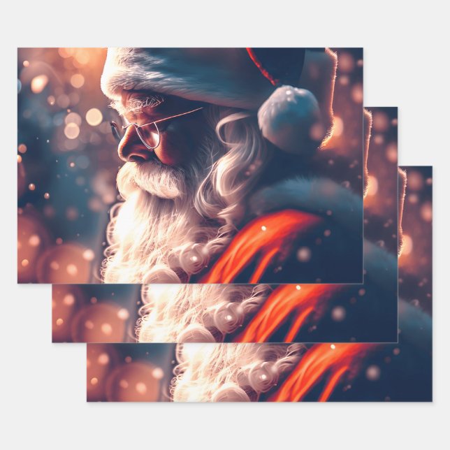 Feuille De Papier Cadeau Père Noël (Lot)