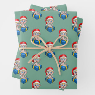 Feuille De Papier Cadeau Père Noël bébé