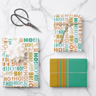Feuille De Papier Cadeau Père Noël Chaud HO ! Oh ! Oh ! voeux de Noël