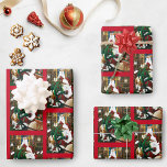 Feuille De Papier Cadeau Père Noël Christmas Dragon Imaginaire<br><div class="desc">Père Noël avec un jeune dragon vert sur ses genoux. Père Noël den est rempli avec un sac de jouets,  bébé griffin,  bébé licorne blanche et deux chats dans les étagères de livres. Derrière se trouve une cheminée,  des étagères remplies de livres et de tapisseries d'un bonhomme de neige</div>