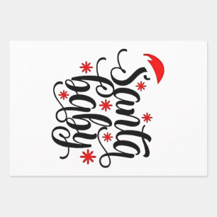 Feuille De Papier Cadeau Père Noël Grossesse bébé Faire-part Noël Père Noël