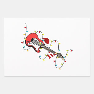 Feuille De Papier Cadeau Père Noël guitare électrique musique amateur de No