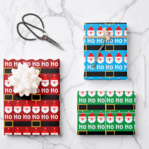Feuille De Papier Cadeau Père Noël Ho Ho Ho Motif