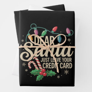 Feuille De Papier Cadeau Père Noël laissez simplement votre carte de crédit