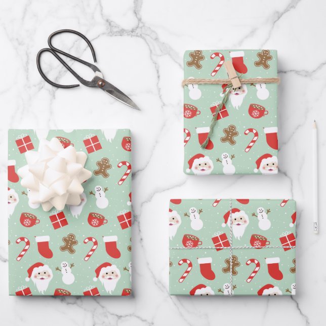 Feuille De Papier Cadeau Période de Noël   (Recto)