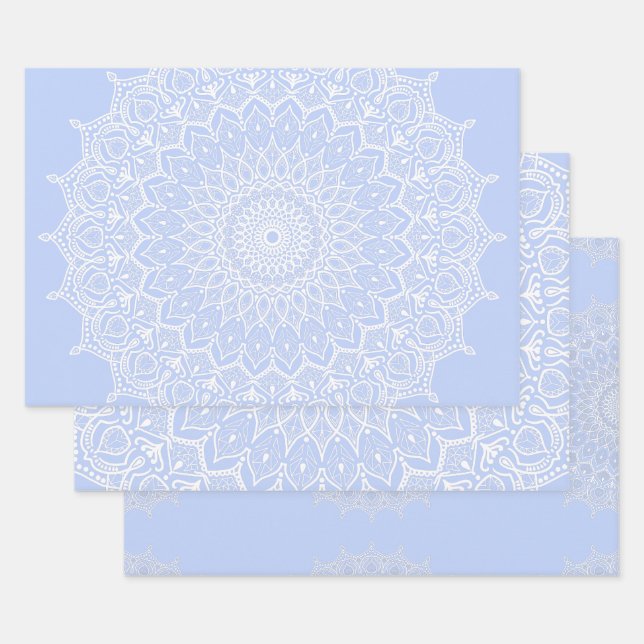 Feuille De Papier Cadeau Periwinkle Mandala - Bora à Juniper Berry (Lot)