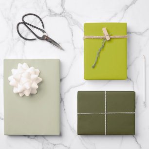 Feuille De Papier Cadeau Perle Moderne Vert Pomme Foncé Uni Chic