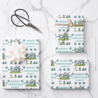Feuille De Papier Cadeau Personalized Santa Soccer Wrapping Paper Sheets