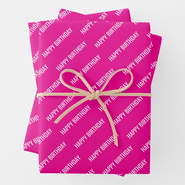 FEUILLE DE PAPIER CADEAU PERSONALZIED NAME STYLISH MODERN HAPPY BIRTHDAY  (En situation)