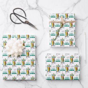Feuille De Papier Cadeau Personnages de 1, rue Sésame et panneau de signali