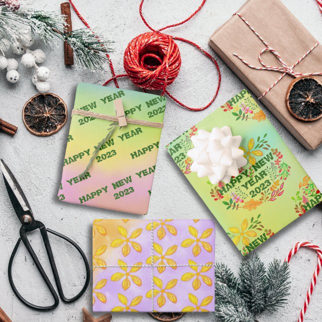 FEUILLE DE PAPIER CADEAU PERSONNALISÉ HEUREUX NOUVEL AN 20XX (Créateur téléchargé)