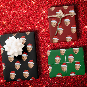 Feuille De Papier Cadeau Personnalisé Visage Père Noël Casquette Noël Cadea
